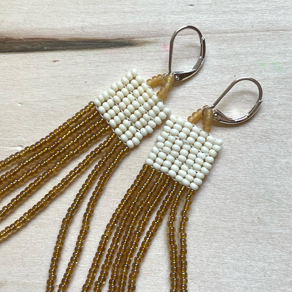 HANDMADE GLASS EARRINGS | Mini Beacon One of a Kind Earrings in Disco Gold